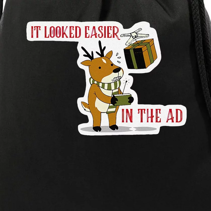 It Looked Easier In The Ad Christmas Design Drawstring Bag