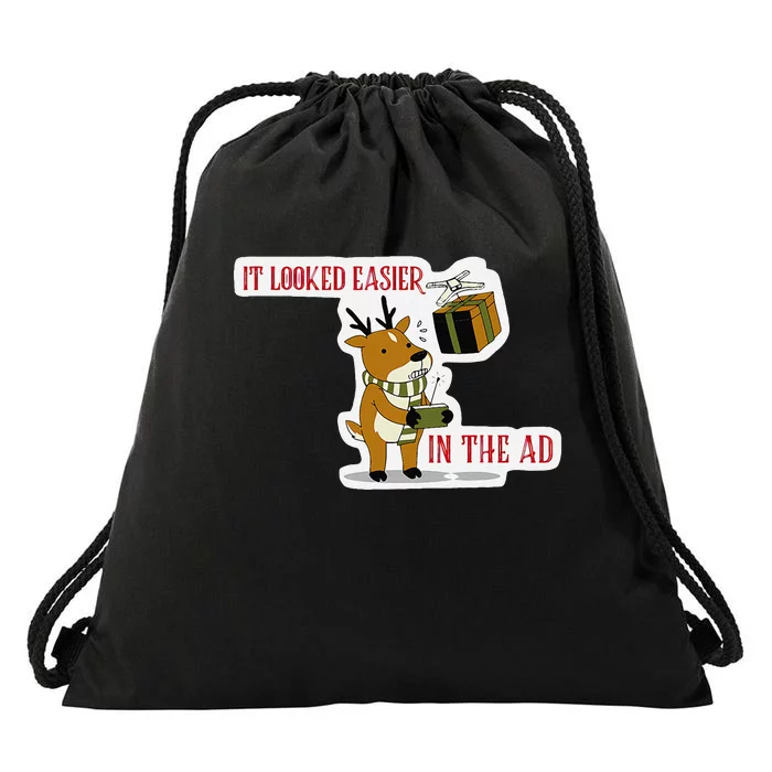 It Looked Easier In The Ad Christmas Design Drawstring Bag