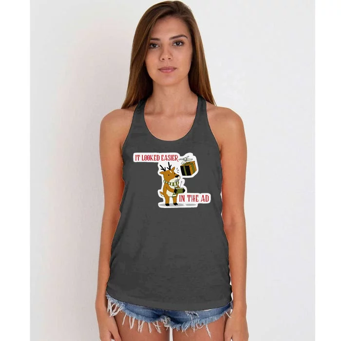 It Looked Easier In The Ad Christmas Design Women's Knotted Racerback Tank