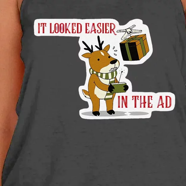 It Looked Easier In The Ad Christmas Design Women's Knotted Racerback Tank