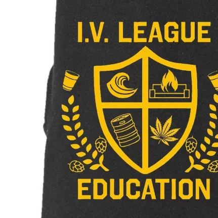 Iv League Education I Partied In Isla Vista Doggie 3-End Fleece Hoodie