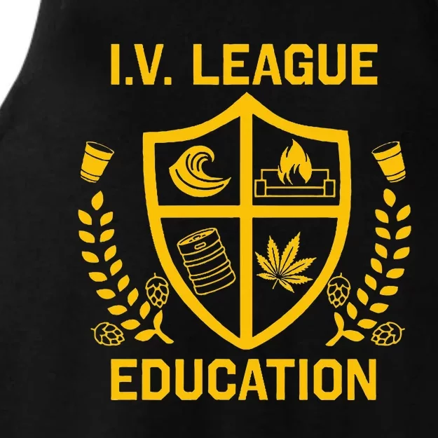 Iv League Education I Partied In Isla Vista Ladies Tri-Blend Wicking Tank