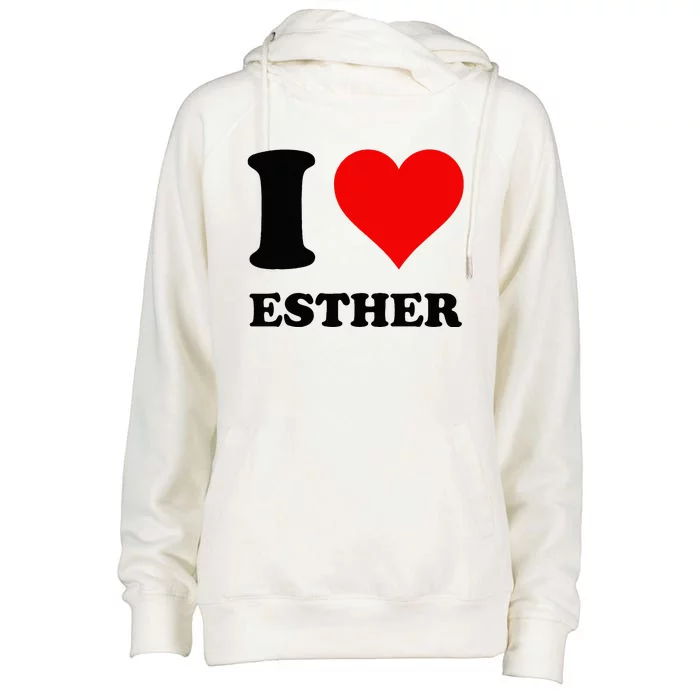 I Love Esther Womens Funnel Neck Pullover Hood