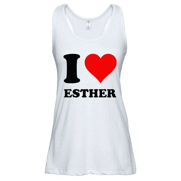 I Love Esther Ladies Essential Flowy Tank