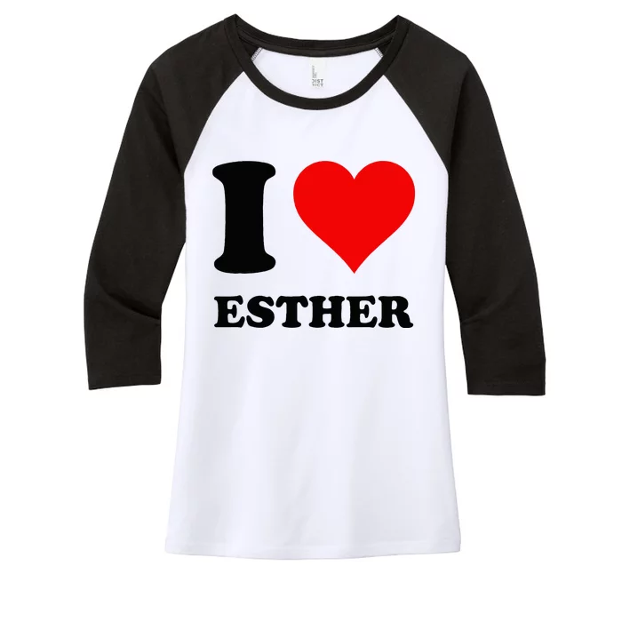 I Love Esther Women's Tri-Blend 3/4-Sleeve Raglan Shirt