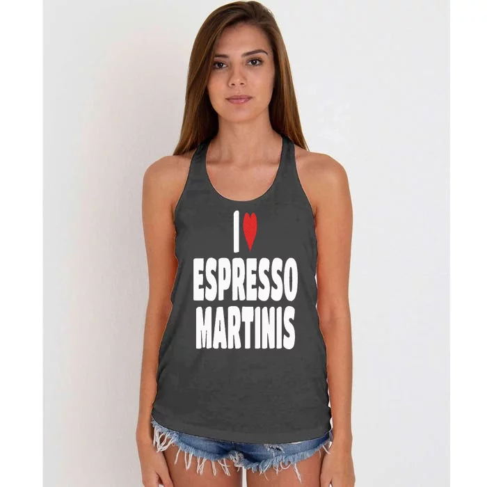 I Love Espresso Martinis Women's Knotted Racerback Tank