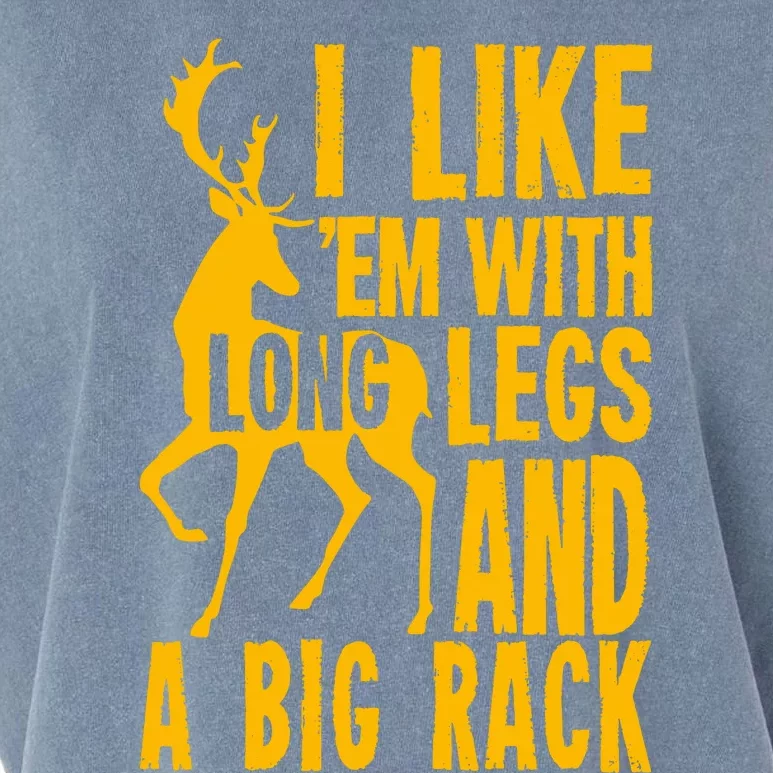 I Like Em With Long Legs And Big Rack Deer Hunting Premium Garment-Dyed Women's Muscle Tee