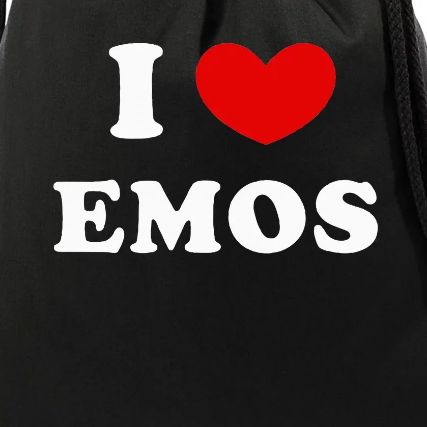 I Love Emos Drawstring Bag