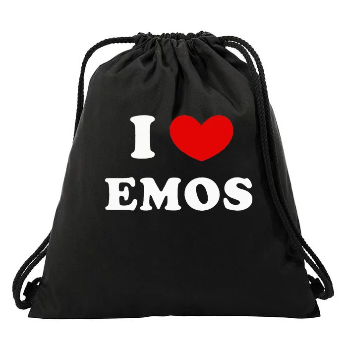 I Love Emos Drawstring Bag