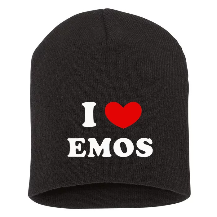 I Love Emos Short Acrylic Beanie