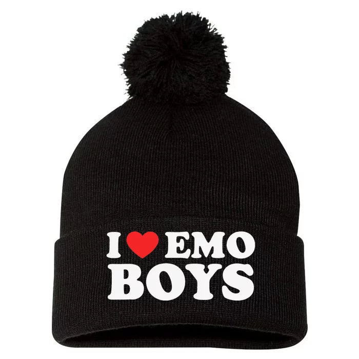 I Love Emo I Heart Emo E E GF Pom Pom 12in Knit Beanie