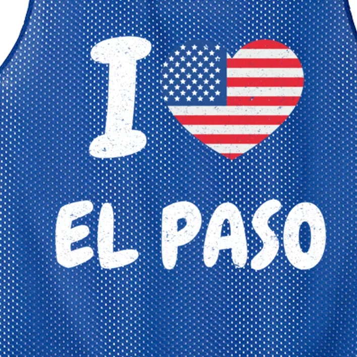 I Love El Paso Usa Cute Gift Mesh Reversible Basketball Jersey Tank