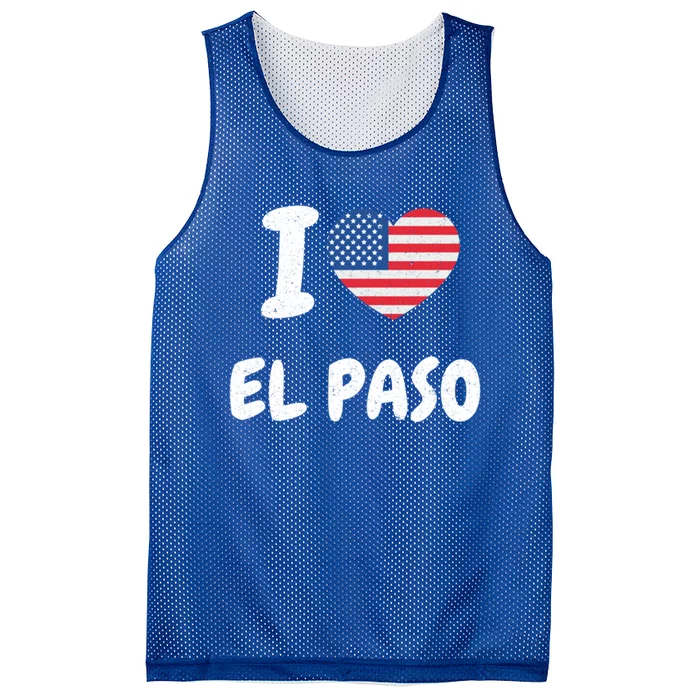 I Love El Paso Usa Cute Gift Mesh Reversible Basketball Jersey Tank