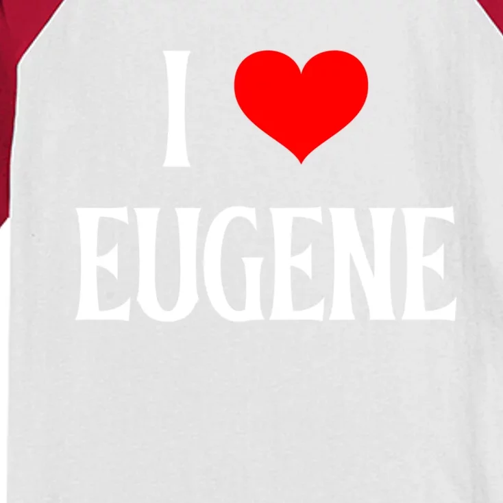 I Love Eugene I Heart Eugene Or Usa Holiday Travel Souvenir Gift Kids Colorblock Raglan Jersey