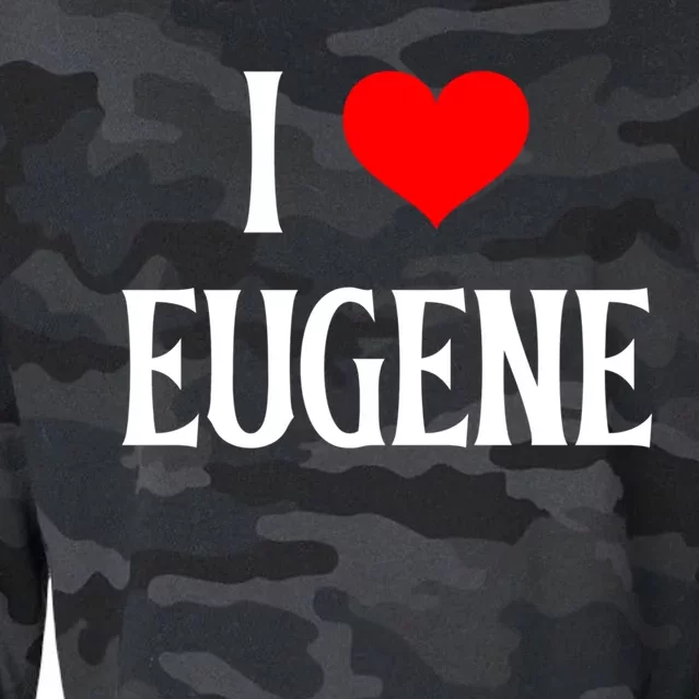 I Love Eugene I Heart Eugene Or Usa Holiday Travel Souvenir Gift Cropped Pullover Crew