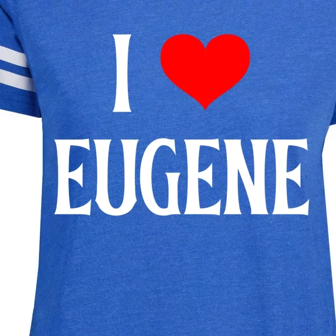 I Love Eugene I Heart Eugene Or Usa Holiday Travel Souvenir Gift Enza Ladies Jersey Football T-Shirt