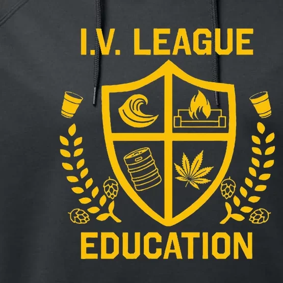 Iv League Education I Partied In Isla Vista Performance Fleece Hoodie