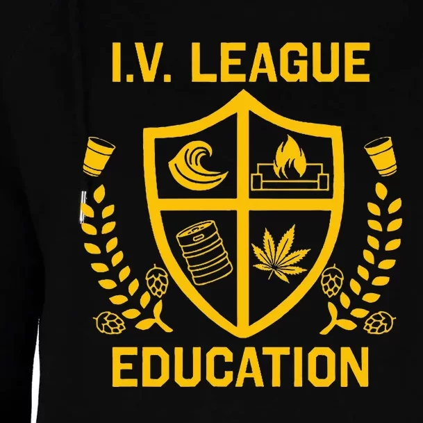 Iv League Education I Partied In Isla Vista Womens Funnel Neck Pullover Hood