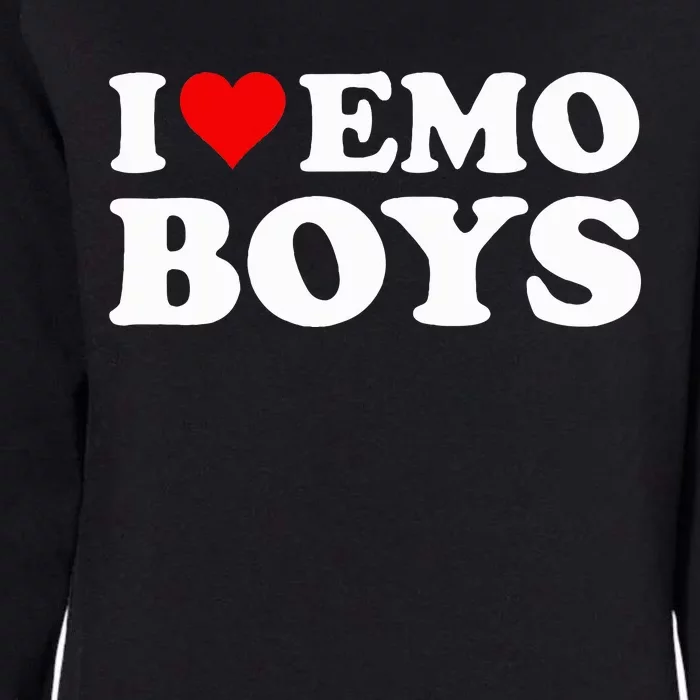 I Love Emo Boy Womens California Wash Sweatshirt