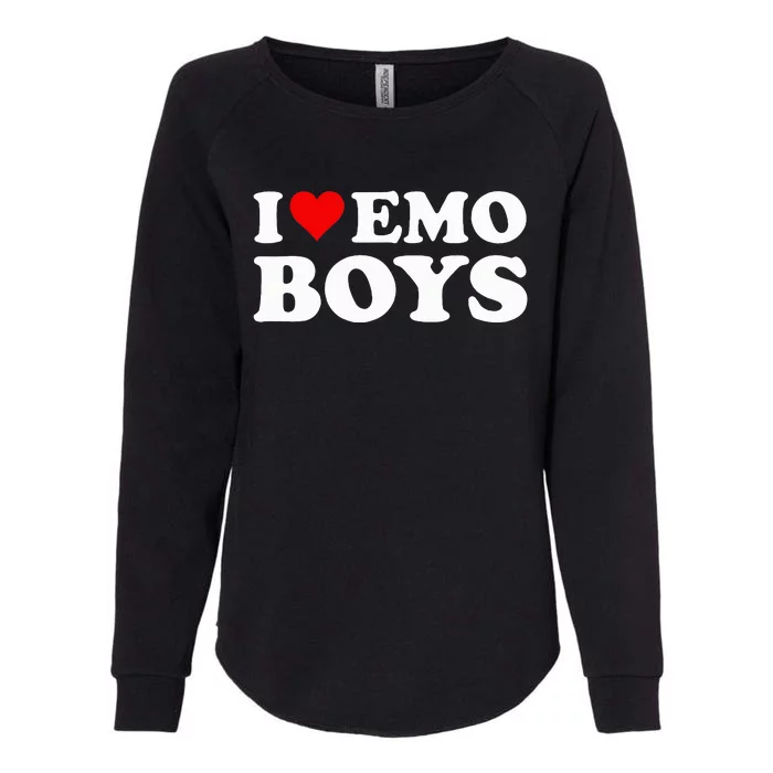 I Love Emo Boy Womens California Wash Sweatshirt