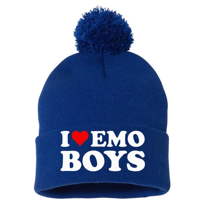 I Love Emo Boy Pom Pom 12in Knit Beanie