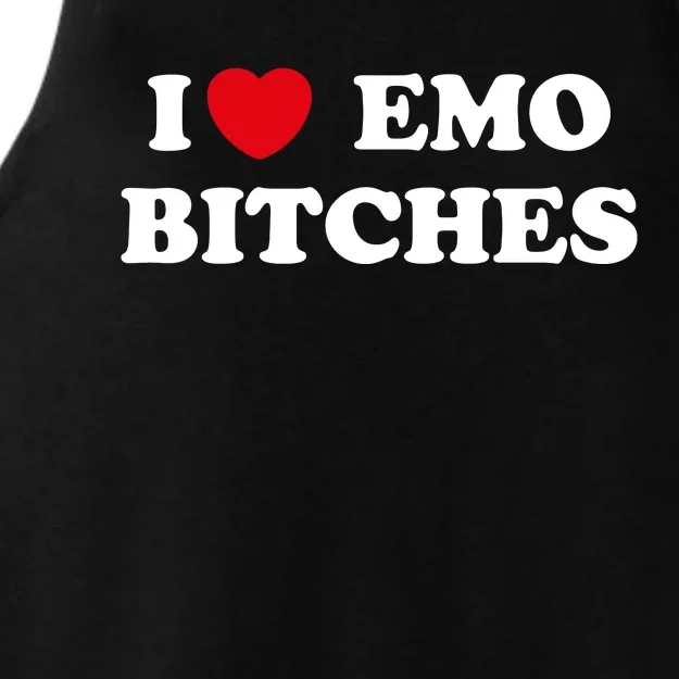 I Love Emo Bitches T Shirt I Heart Emo Tee Funny Emo Kid Ladies Tri-Blend Wicking Tank