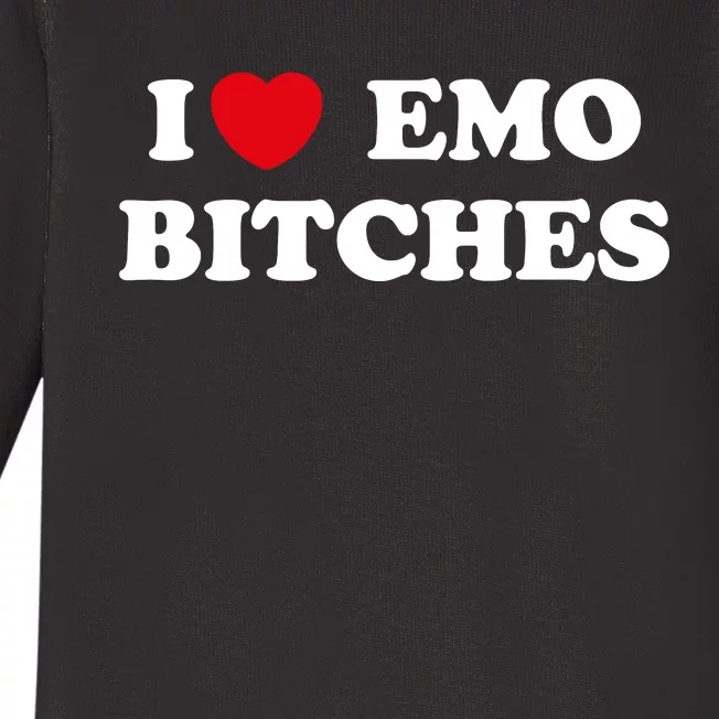 I Love Emo Bitches T Shirt I Heart Emo Tee Funny Emo Kid Baby Long Sleeve Bodysuit