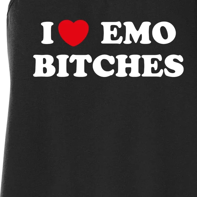 I Love Emo Bitches T Shirt I Heart Emo Tee Funny Emo Kid Women's Racerback Tank