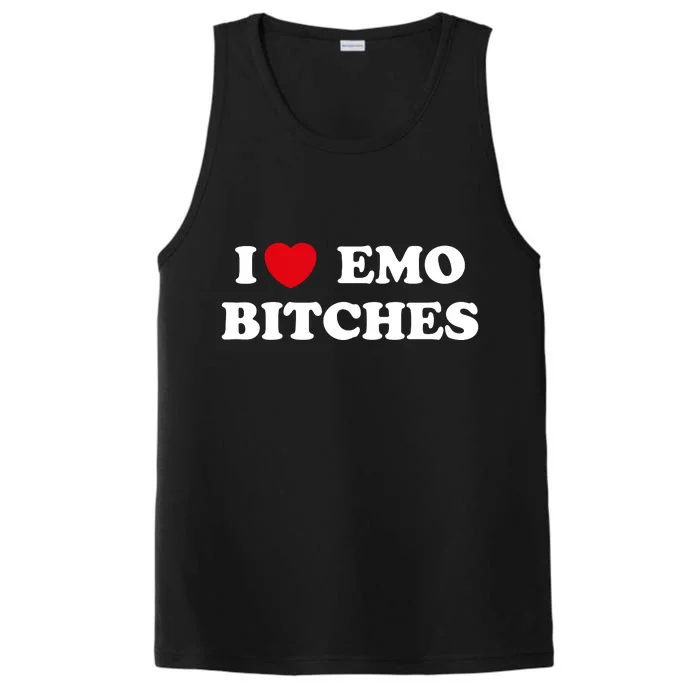 I Love Emo Bitches T Shirt I Heart Emo Tee Funny Emo Kid Performance Tank