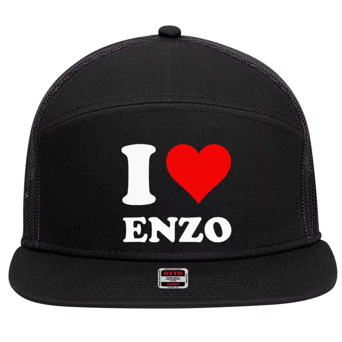 I Love Enzo 7 Panel Mesh Trucker Snapback Hat