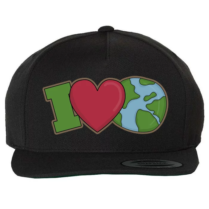 I Love Earth Nature Wool Snapback Cap