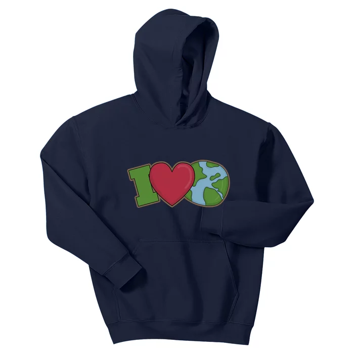 I Love Earth Nature Kids Hoodie