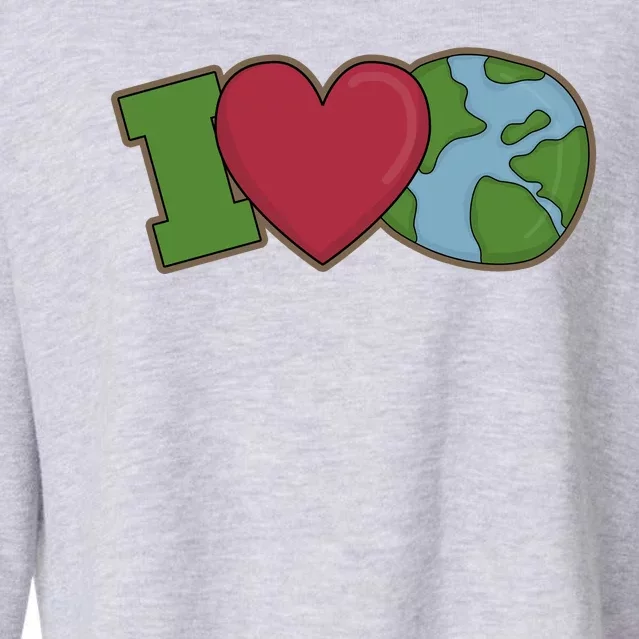 I Love Earth Nature Cropped Pullover Crew