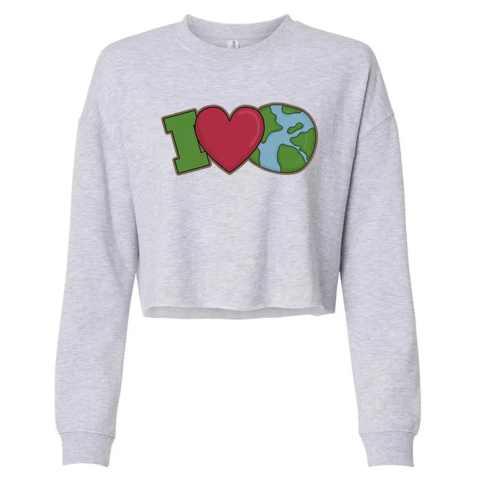 I Love Earth Nature Cropped Pullover Crew