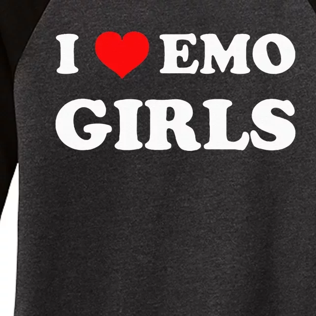 I Love Emo Women's Tri-Blend 3/4-Sleeve Raglan Shirt