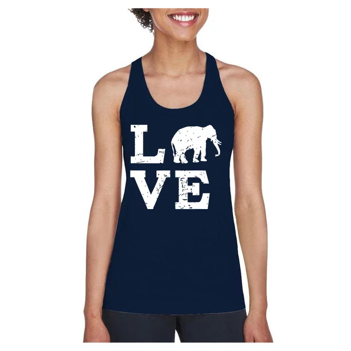 I Love Elephants Women's Racerback Tank