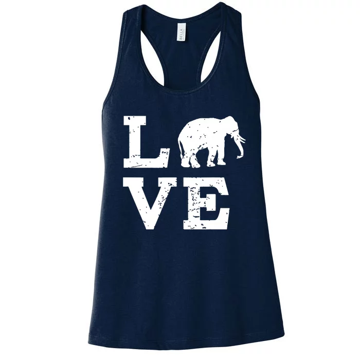 I Love Elephants Women's Racerback Tank