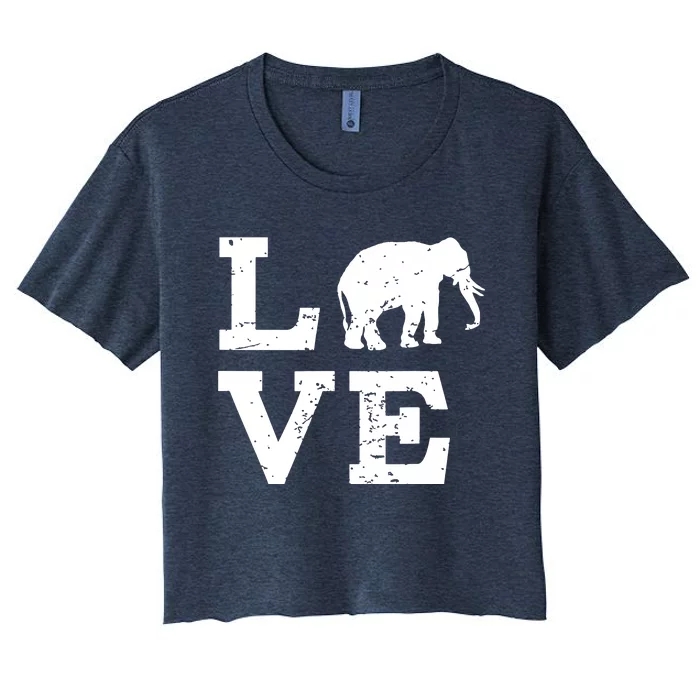 I Love Elephants Women's Crop Top Tee