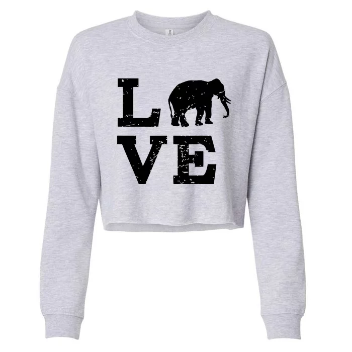 I Love Elephants Cropped Pullover Crew