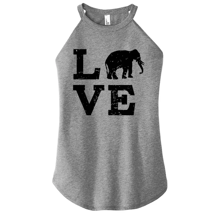 I Love Elephants Women’s Perfect Tri Rocker Tank