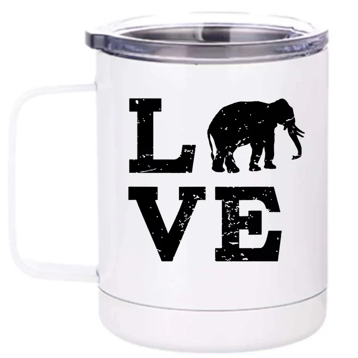 I Love Elephants Front & Back 12oz Stainless Steel Tumbler Cup