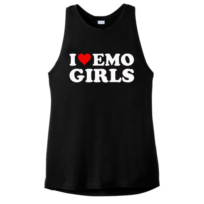 I Love Emo Ladies Tri-Blend Wicking Tank