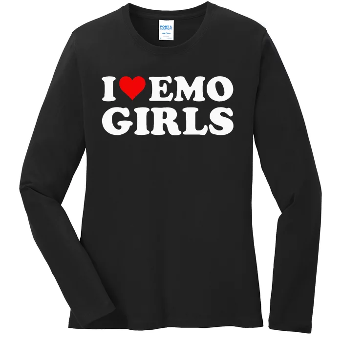 I Love Emo Ladies Long Sleeve Shirt