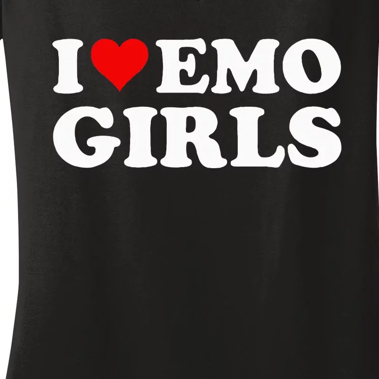 I Love Emo Women's V-Neck T-Shirt