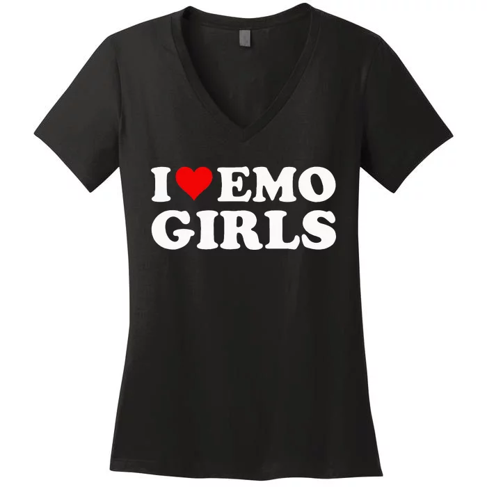 I Love Emo Women's V-Neck T-Shirt