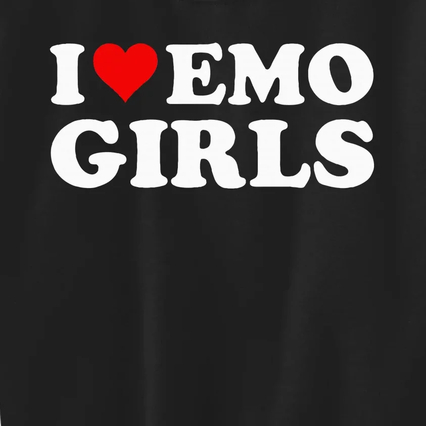 I Love Emo Girl Kids Sweatshirt