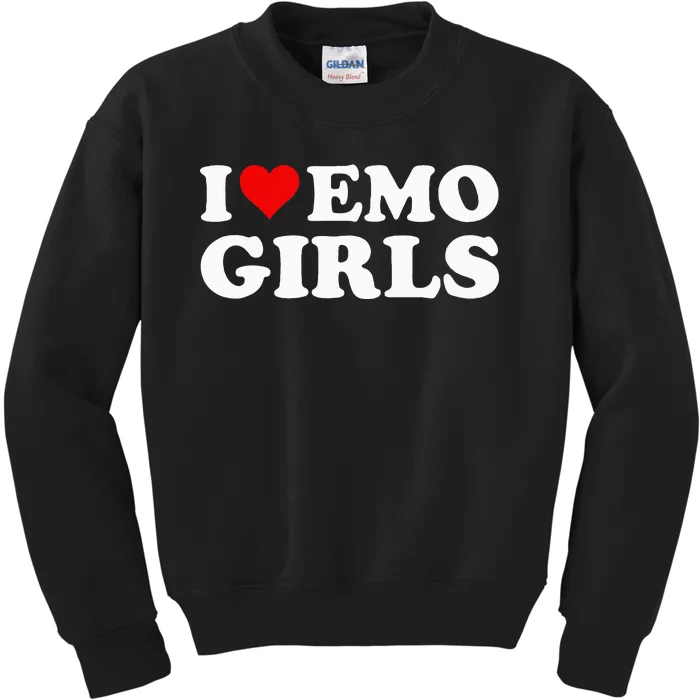 I Love Emo Girl Kids Sweatshirt