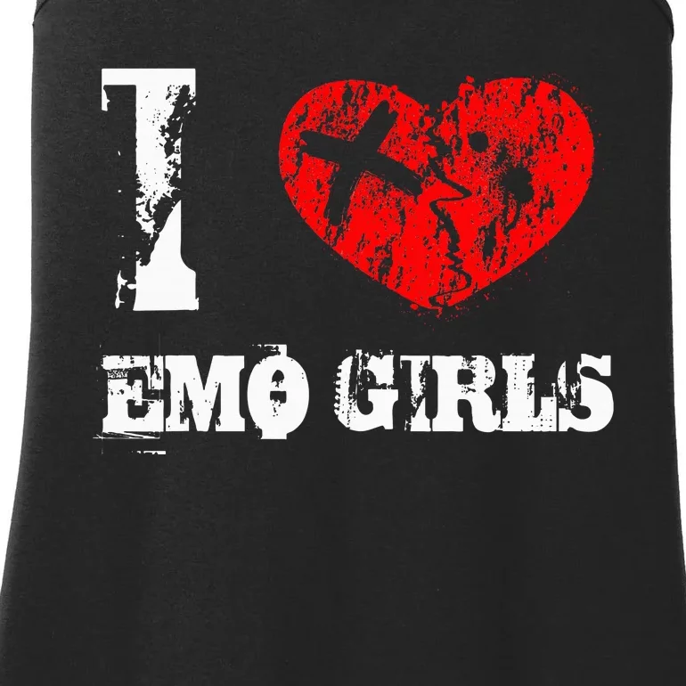 I Love Emo Funny Emo Goth Matching Ladies Essential Tank