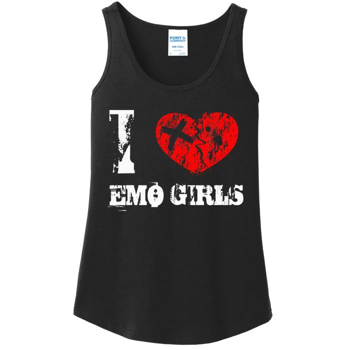 I Love Emo Funny Emo Goth Matching Ladies Essential Tank