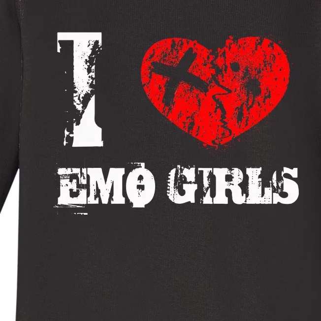 I Love Emo Funny Emo Goth Matching Baby Long Sleeve Bodysuit